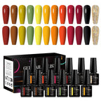 MEET ACROSS 12pcs Macaron Gel Nail Polish Set – UV Soak Off Manicure Kit