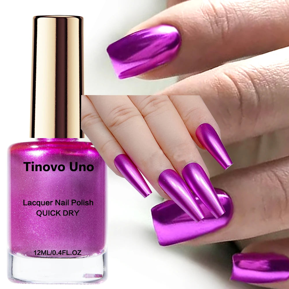 Mirror Effect Metallic Nail Polish – Rose Purple Red Chrome