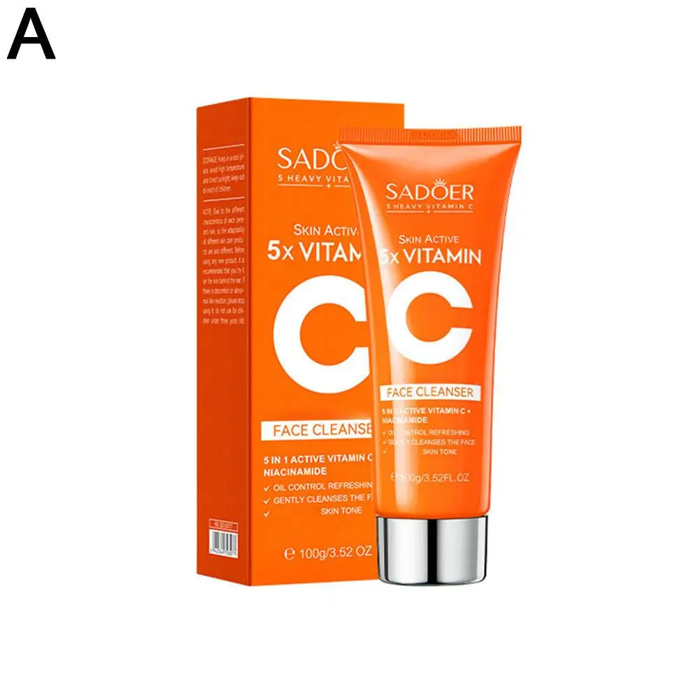 5x Vitamin C Skincare Set – Cleanser, Lotion, Eye Cream & Serum for Brightening & Even Skin Tone