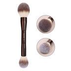 Double-Head Makeup Brush – Soft Fiber Brush for Foundation, Powder, Concealer, Blush & Bronzer Application
