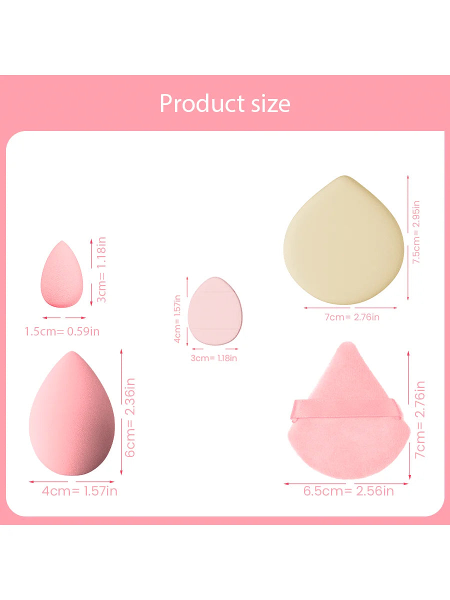 16PCS Pink Makeup Sponge & Puff Set for Cream, Powder, and Concealer – Soft Beauty Blender Makeup Tool Kit