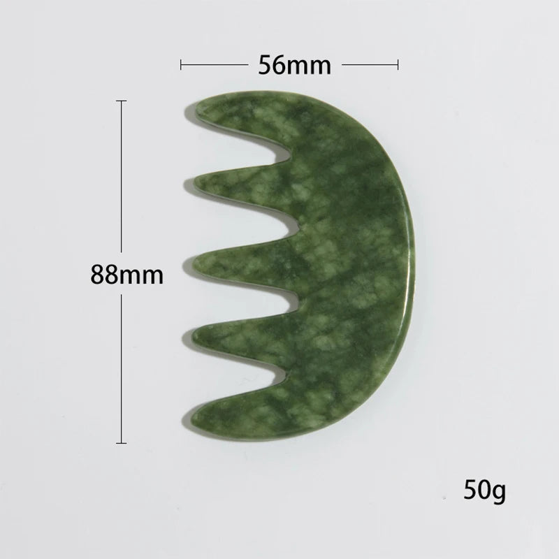 Natural Jade Comb Gua Sha Scraping Massage Tool