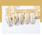 3D Gold Metal Nail Stickers – Chain & Zipper Decals for Women