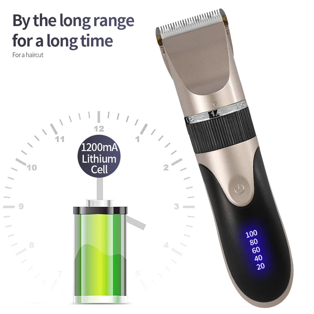 Men’s Professional Hair Clipper – Rechargeable Beard & Hair Trimmer