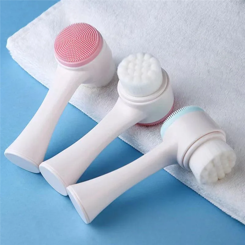 AA20-3D Double-Sided Facial Cleansing Brush – Soft Bristles & Manual Massage