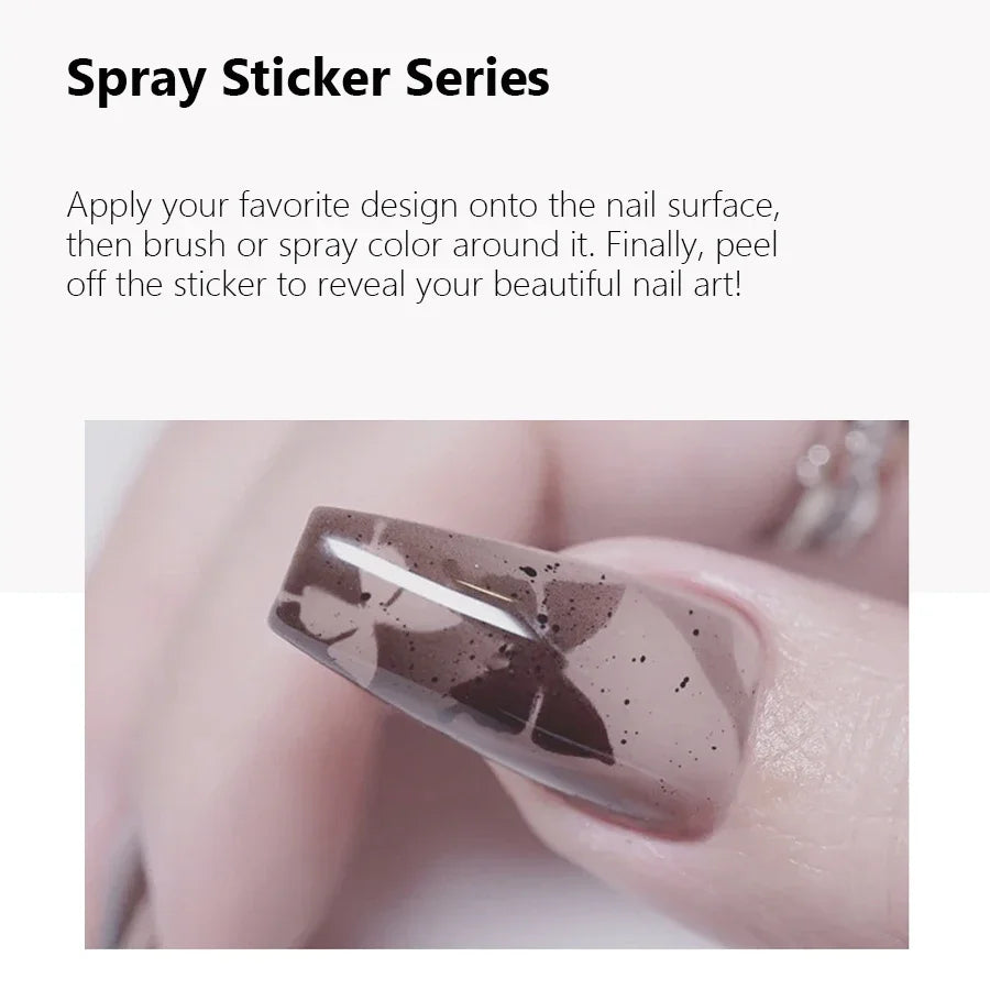 Creative Cute Hollow Nail Stickers Set - Airbrush Stencils Spray Templates for Nail Art - Heart Butterfly Bear Designs