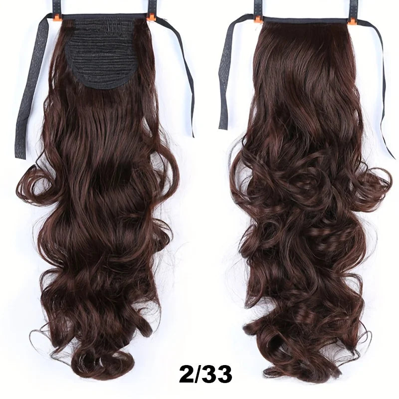 18" Curly Clip-In Ponytail Hair Extension – Heat-Resistant Synthetic