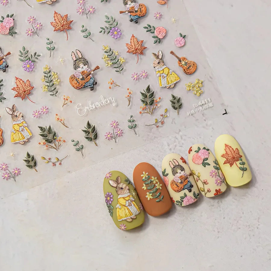 Sunflower & Autumn Harvest Nail Art Stickers