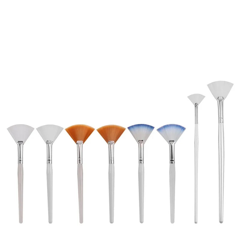 1/8pcs Fan Acid Facial Brush Set – Soft Portable Mask Brushes for Skin Care & Beauty Salon Use