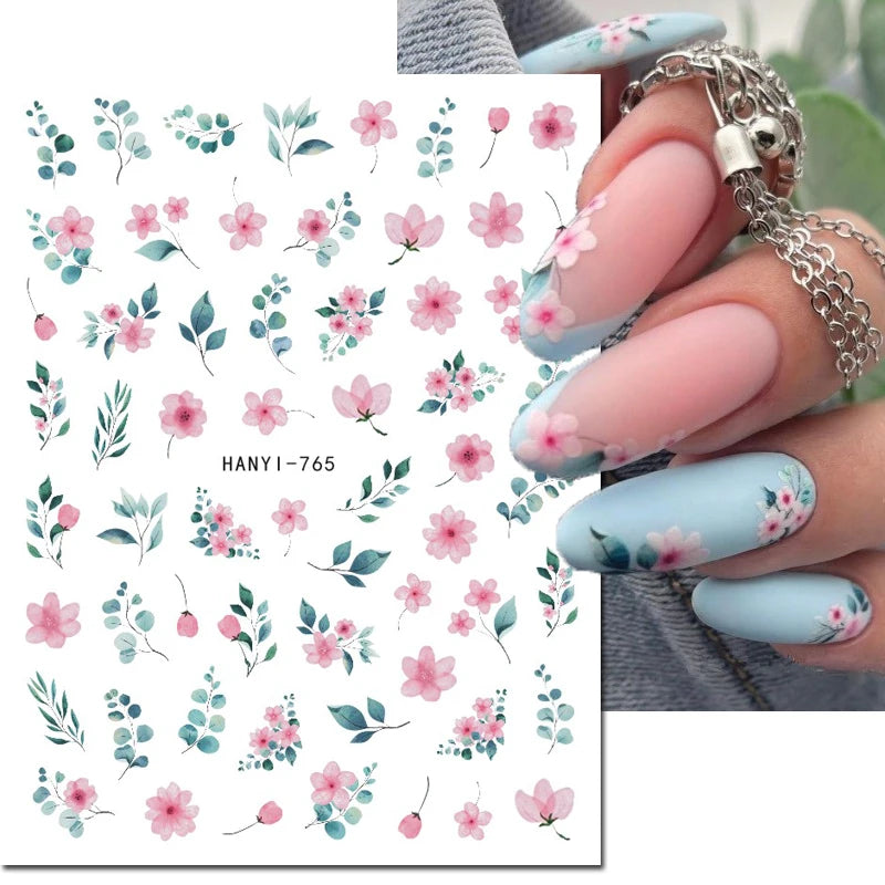 3D Floral & Butterfly Nail Art Stickers