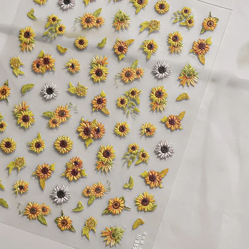 Sunflower & Autumn Harvest Nail Art Stickers
