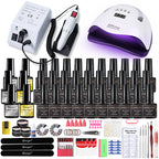 40-Color Gel Nail Kit with LED Dryer, Drill & Tools – Beginner Nail Art Set