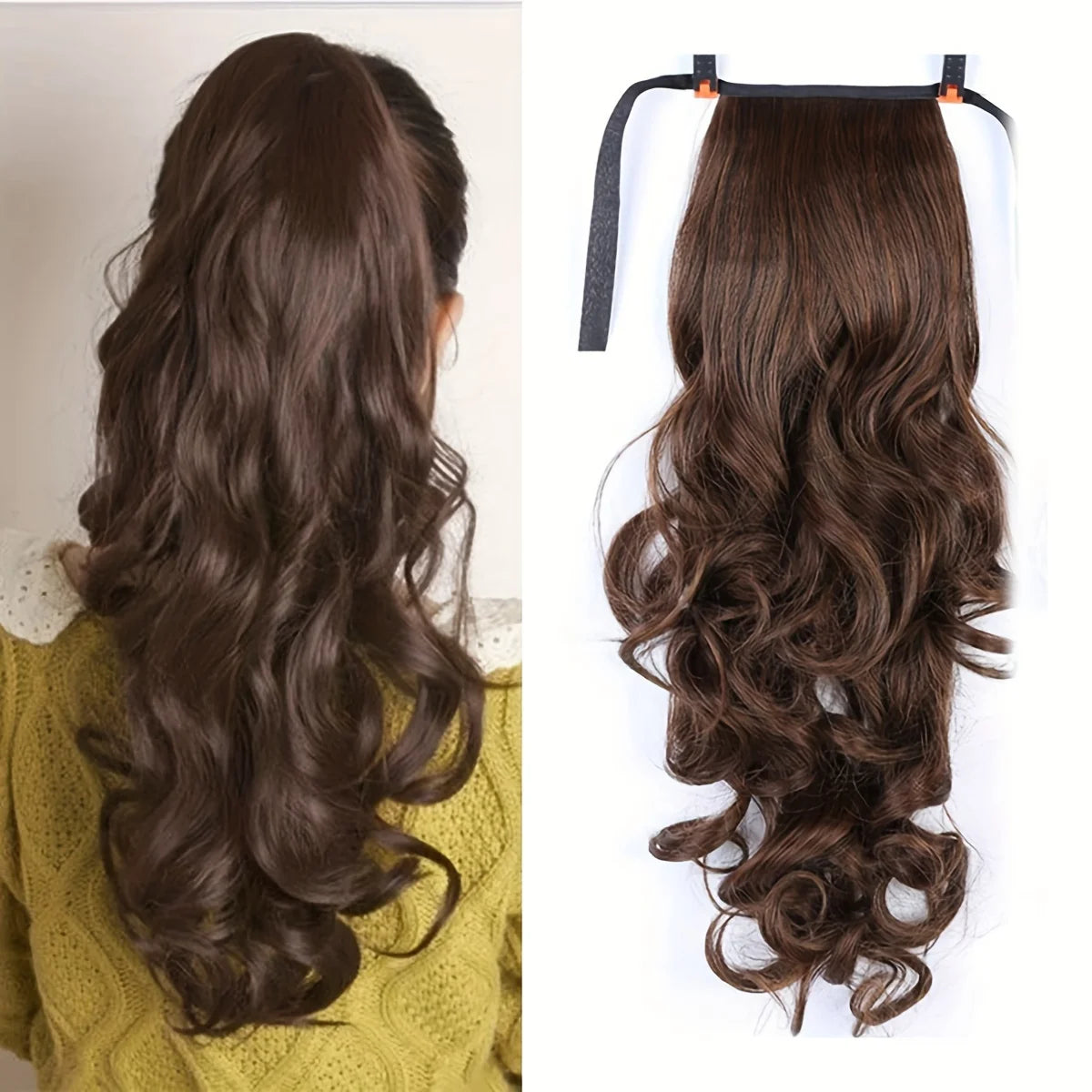 18" Curly Clip-In Ponytail Hair Extension – Heat-Resistant Synthetic
