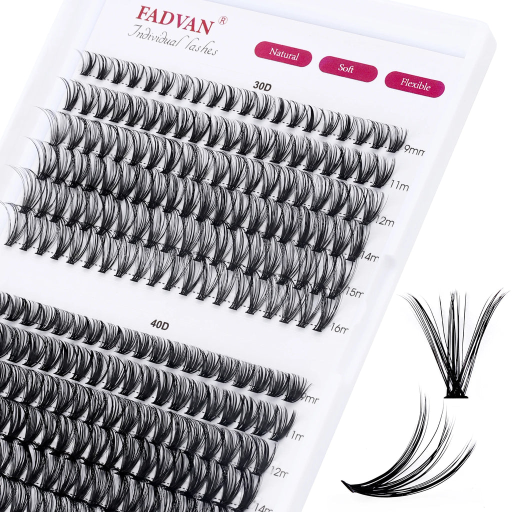 DIY Cluster Lashes Bundle – 30D/40D Soft Mink Individual Lashes