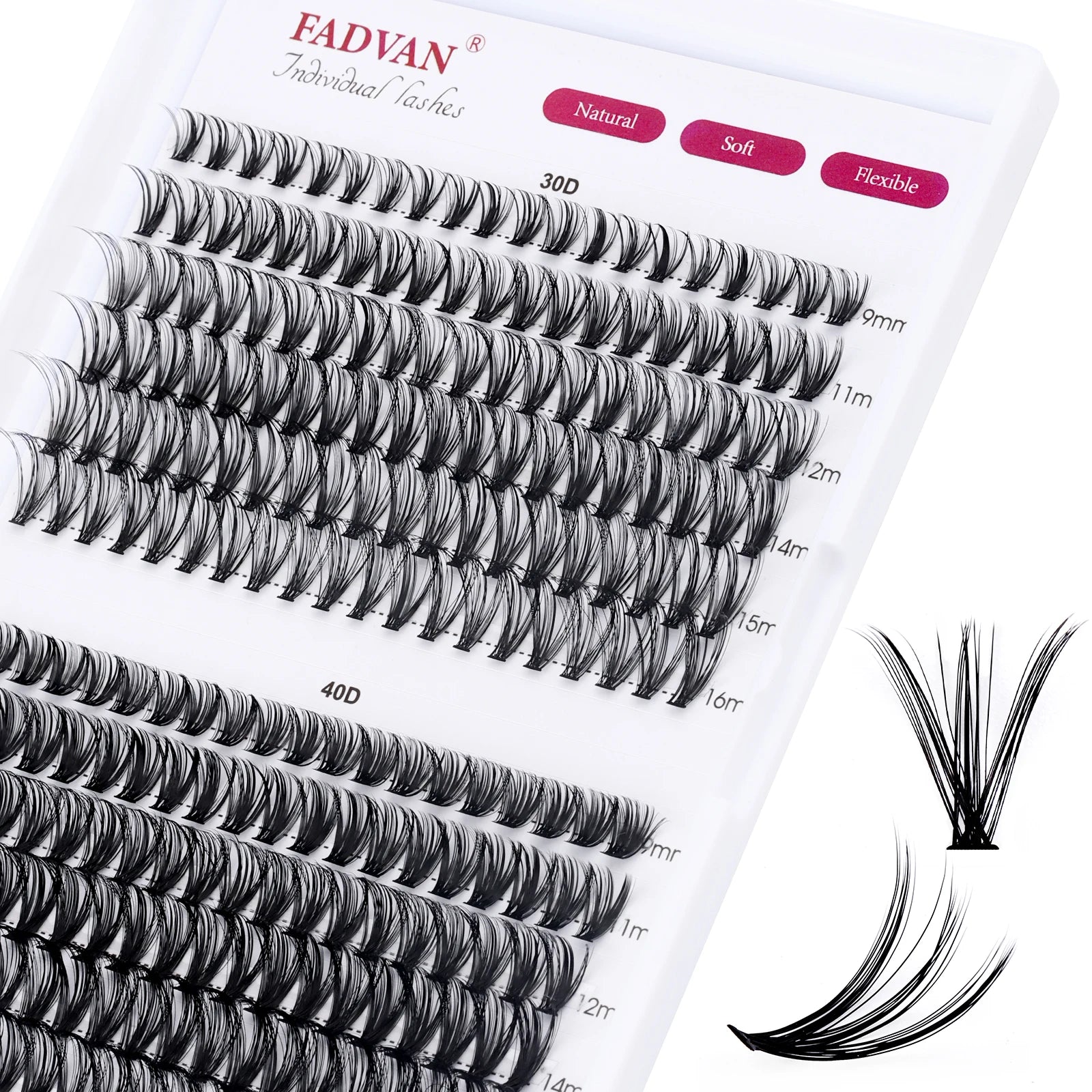 DIY Cluster Lashes Bundle – 30D/40D Soft Mink Individual Lashes