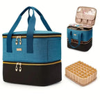 Double Layer Nail Polish Organizer Bag – Large Portable Carrying Case