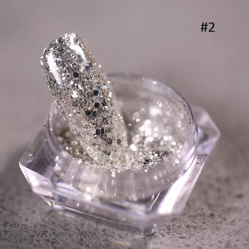 Gold Nail Mirror Glitter Powder – 50 Colors Metallic Chrome Dust Pigment for Gel Polish & Mirror Effect Manicure