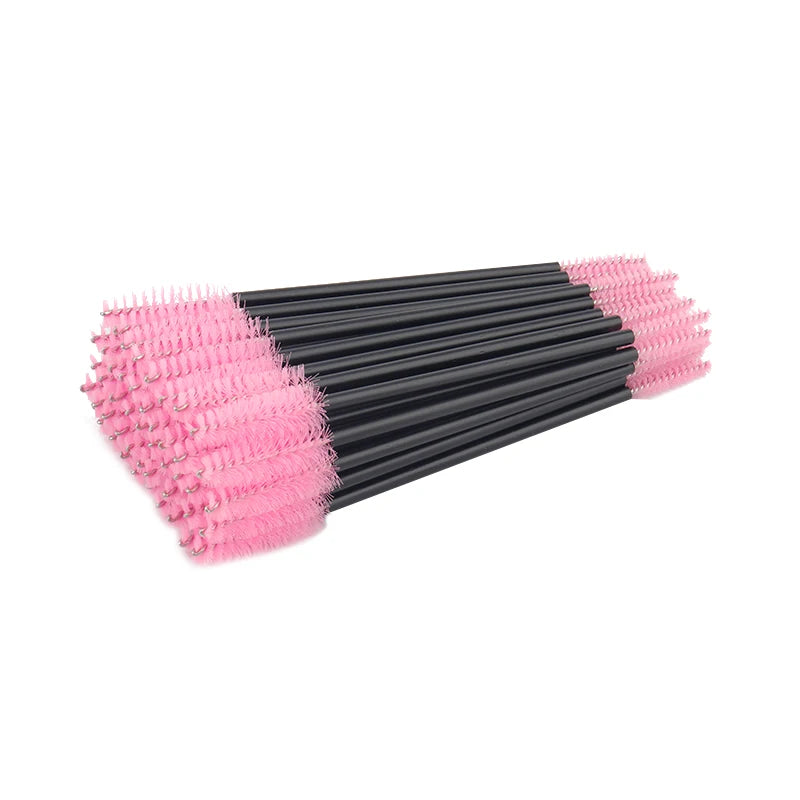 50pcs Double-Head Eyelash & Eyebrow Brushes – Micro Mascara Wands & Lash Extension Applicators