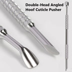 Double-Head Angled Hoof Cuticle Pusher, Stainless Steel Bevel Nail Art Pusher Manicure Stick