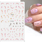 3D Floral & Butterfly Nail Art Stickers Decals