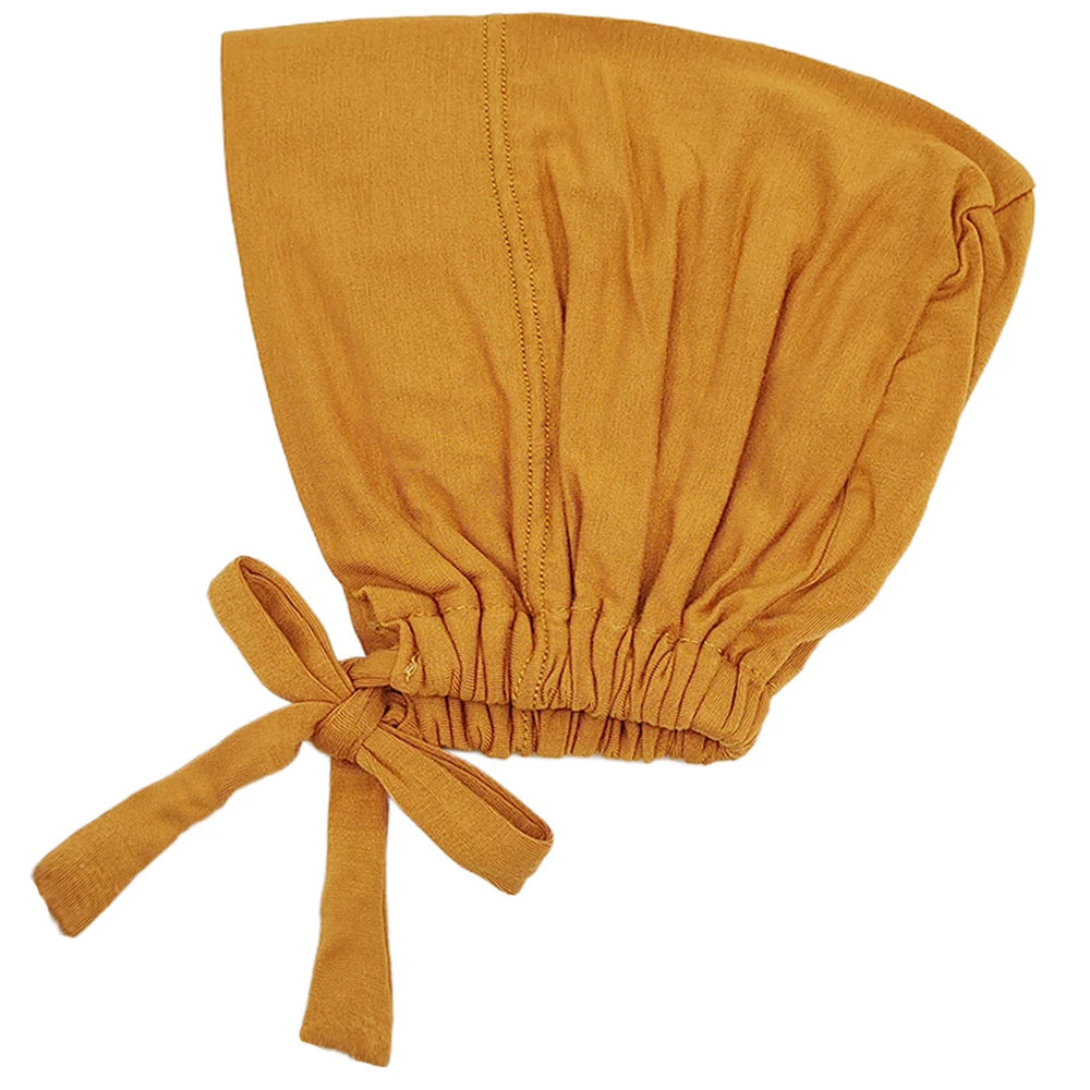 Modal Muslim Turban Hat Inner Hijab Cap with Rope – Islamic Underscarf Bonnet Headwrap Turbante Mujer