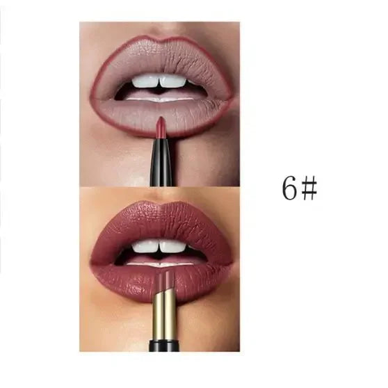 Pudaier 16-Color Double-Ended Lipstick & Lip Pencil | Waterproof, Long-Lasting, Half-Matte