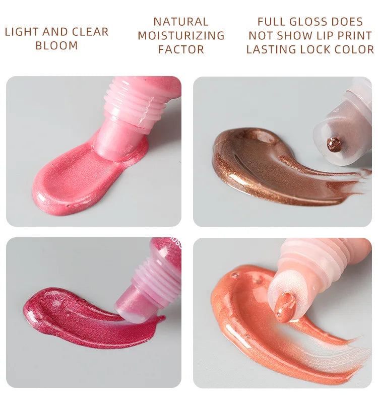 Pearl Mirror Liquid Lip Gloss – Glitter Shine, Moisturizing & Plumping Color