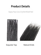 24" Straight Dreadlock Clip-In Extensions – 10 Strands Soft Synthetic Hair