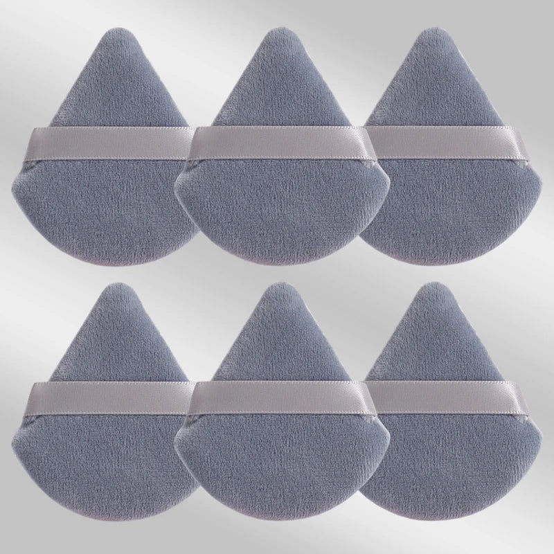 6 Pcs Triangular Makeup Sponge Puffs Soft Skin-Friendly Foundation Blenders for Home or Travel Use