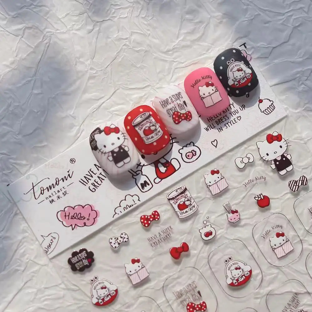 Sanrio Hello Kitty Nail Stickers – Kawaii Rainbow Cartoon Decals