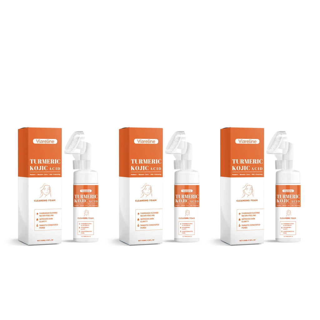 Turmeric Face Cleanser – Deep Cleansing, Oil Control, Acne & Blackhead Remover, Hydrating & Brightening Foam
