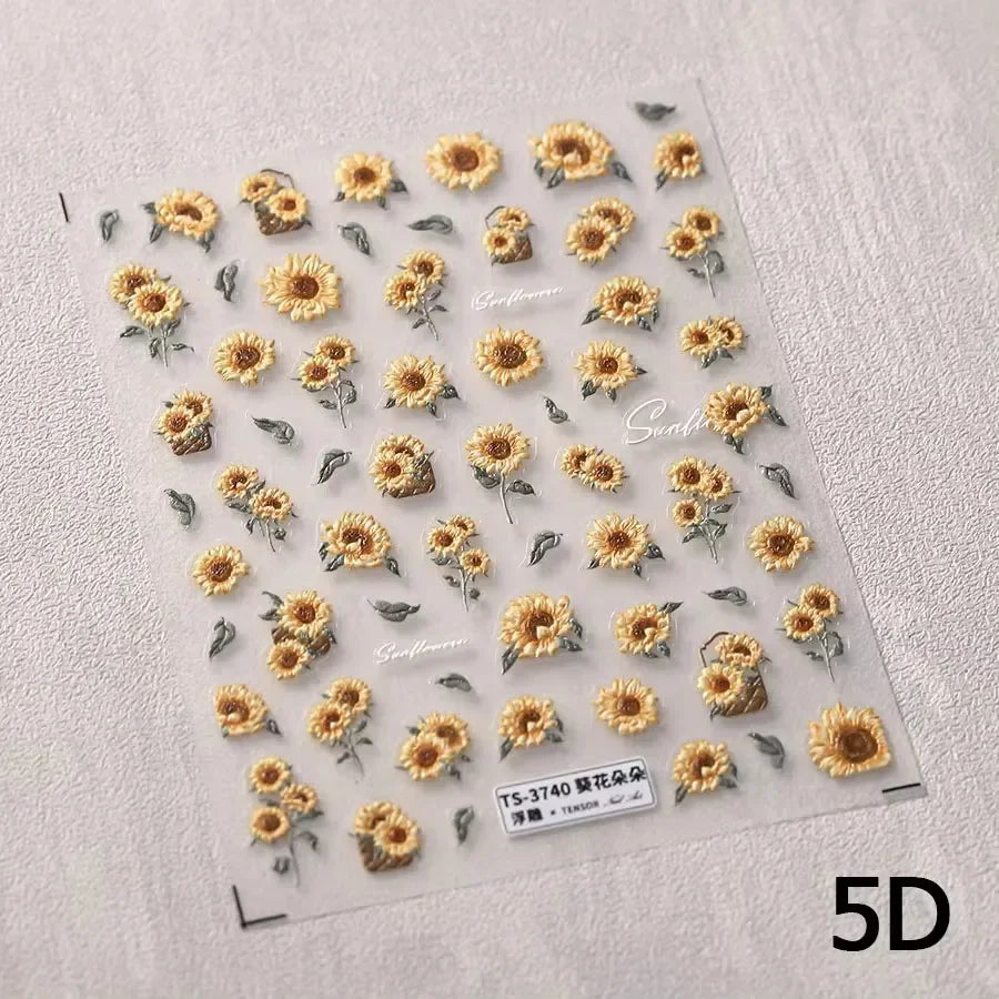 Sunflower & Autumn Harvest Nail Art Stickers