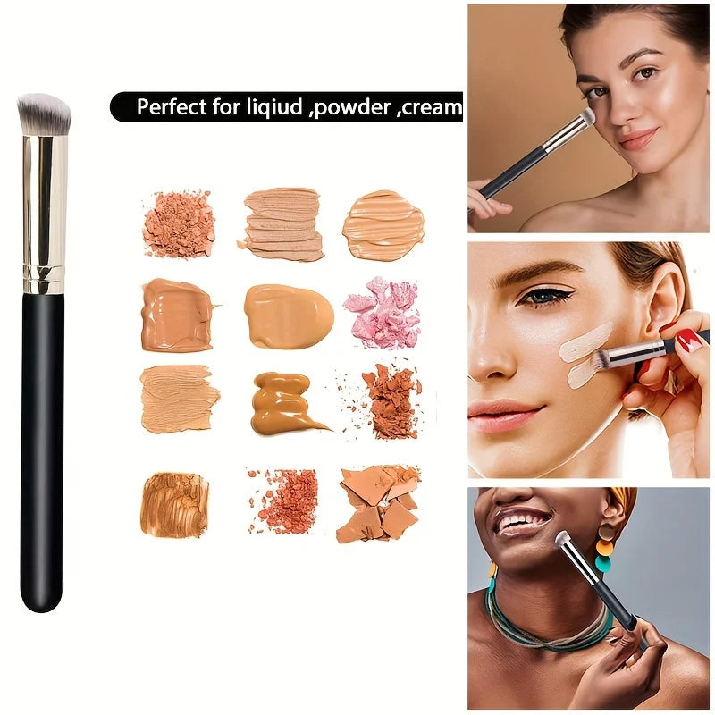 Luxury Under Eye & Nose Contour Brush – Dense Bristles for Flawless Coverage