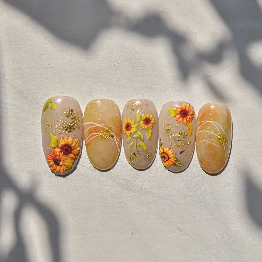 Sunflower & Autumn Harvest Nail Art Stickers