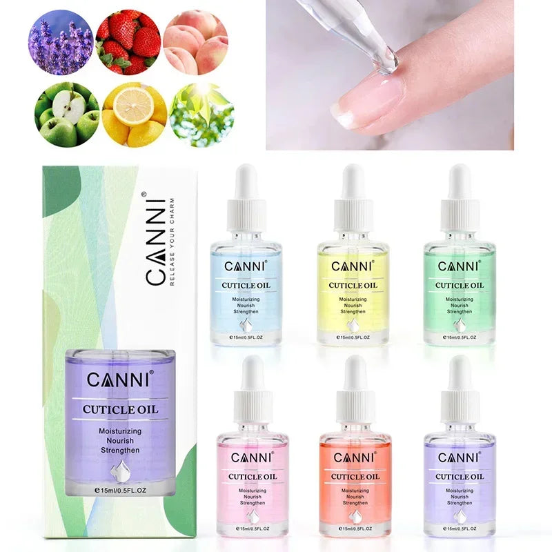 15ml Cuticle Oil Softener – 6 Flavors Natural Nail Nourish & Moisturize Care for Manicure
