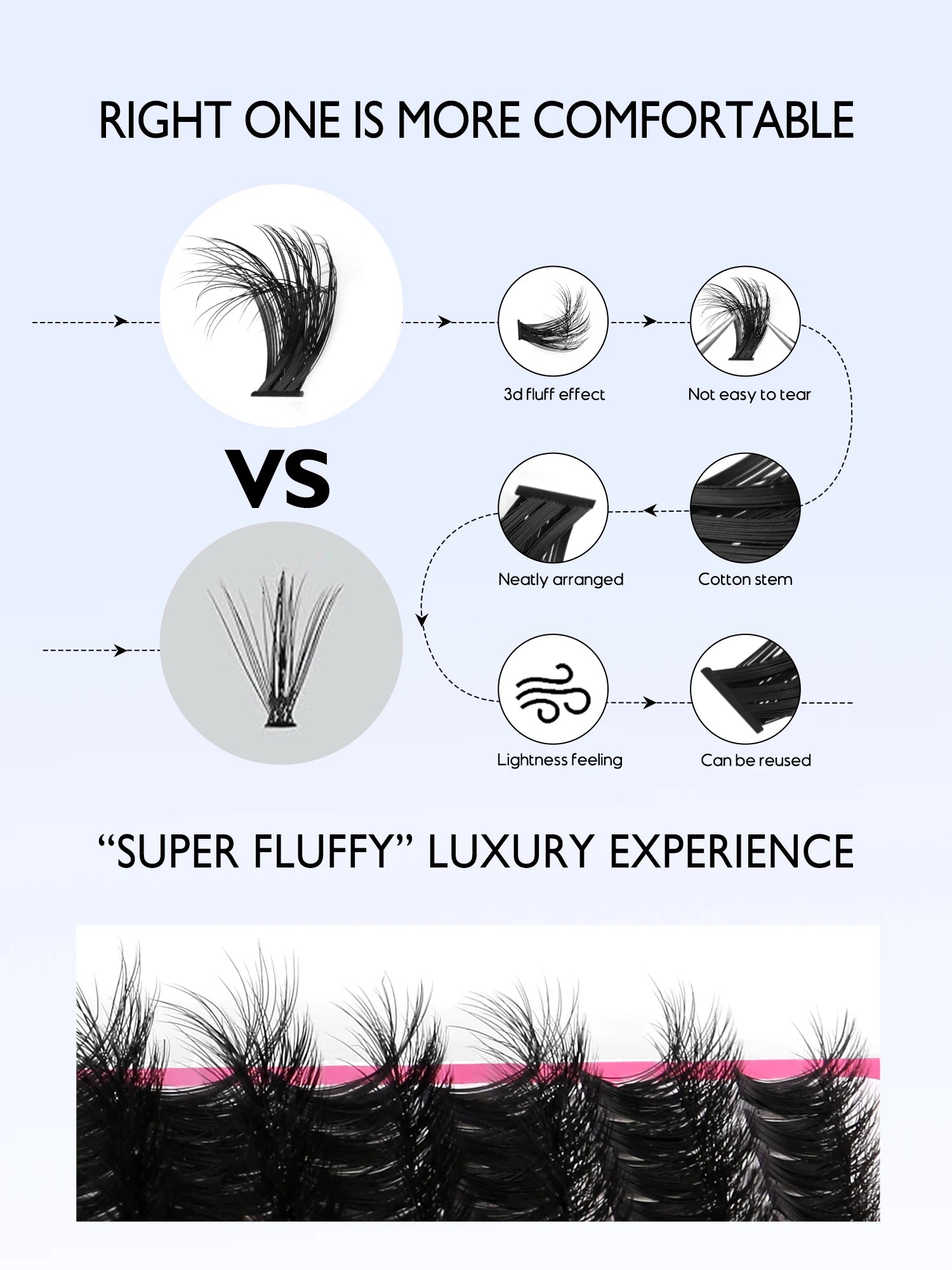 Fluffy Volume Faux Mink Eyelash Extension Kit – Mixed Tray