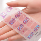 Dopamine Color 5-Sheet Nail Sticker Set – 80 Tips, 3D Foil & Line Full-Cover Wraps