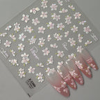5D Spring Flower Nail Stickers – Embossed Floral Manicure Decals