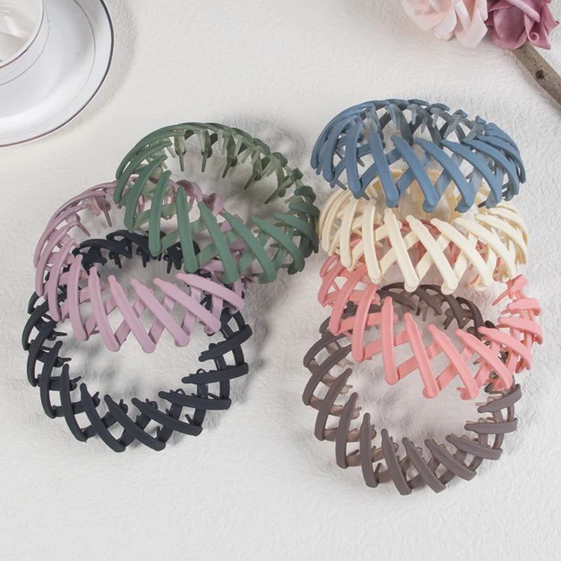 1PC/4PCS/7PCS Fashion Matte Bird Nest Hair Claw Clips – Stylish Ponytail Hair Accessories for Women & Girls