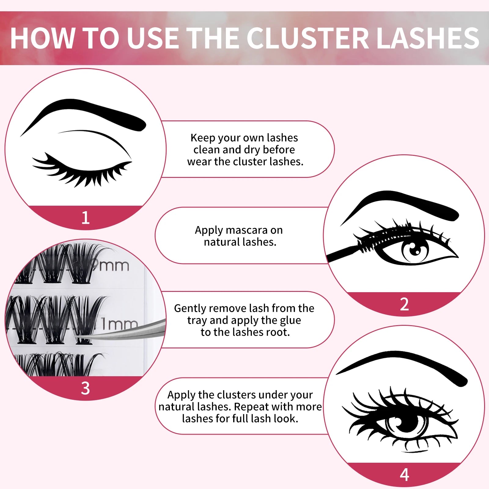 DIY Cluster Lashes Bundle – 30D/40D Soft Mink Individual Lashes