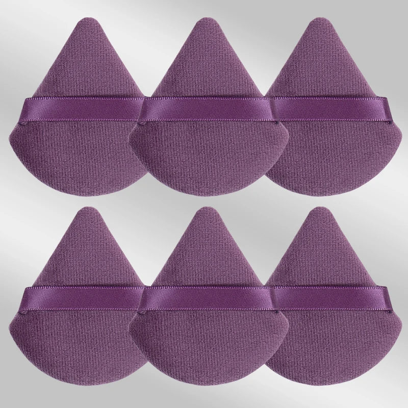 6 Pcs Triangular Makeup Sponge Puffs Soft Skin-Friendly Foundation Blenders for Home or Travel Use