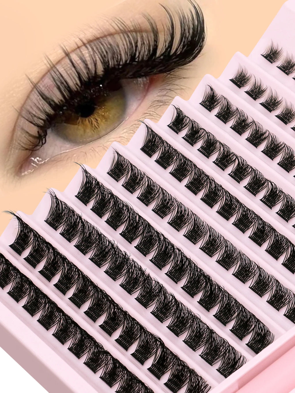 DIY Eyelash Cluster Extension Kit with Tweezers & Waterproof Lash Bond