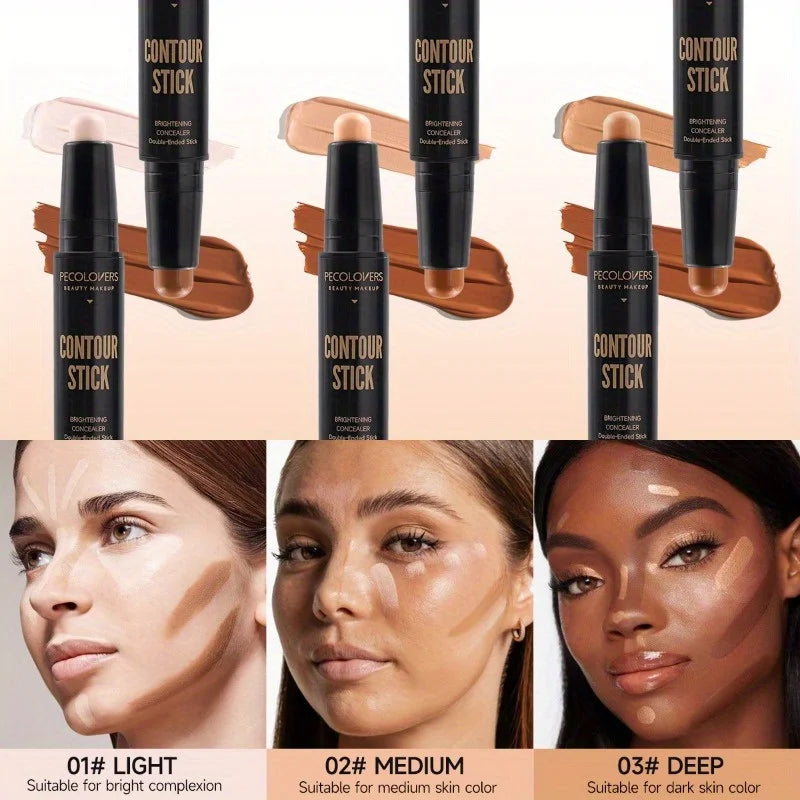 Double-Ended Foundation & Concealer Stick – High-Quality Cream for Contouring, Bronzer & Face Makeup