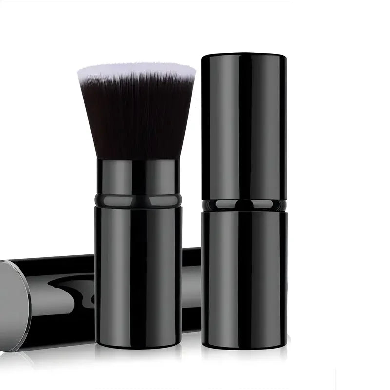 Premium Retractable Kabuki Brush – Blusher, Powder & Concealer Applicator