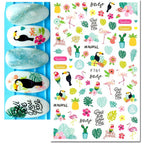 3D Butterfly & Flower Nail Art Stickers – Blue & Purple Decals for Manicure
