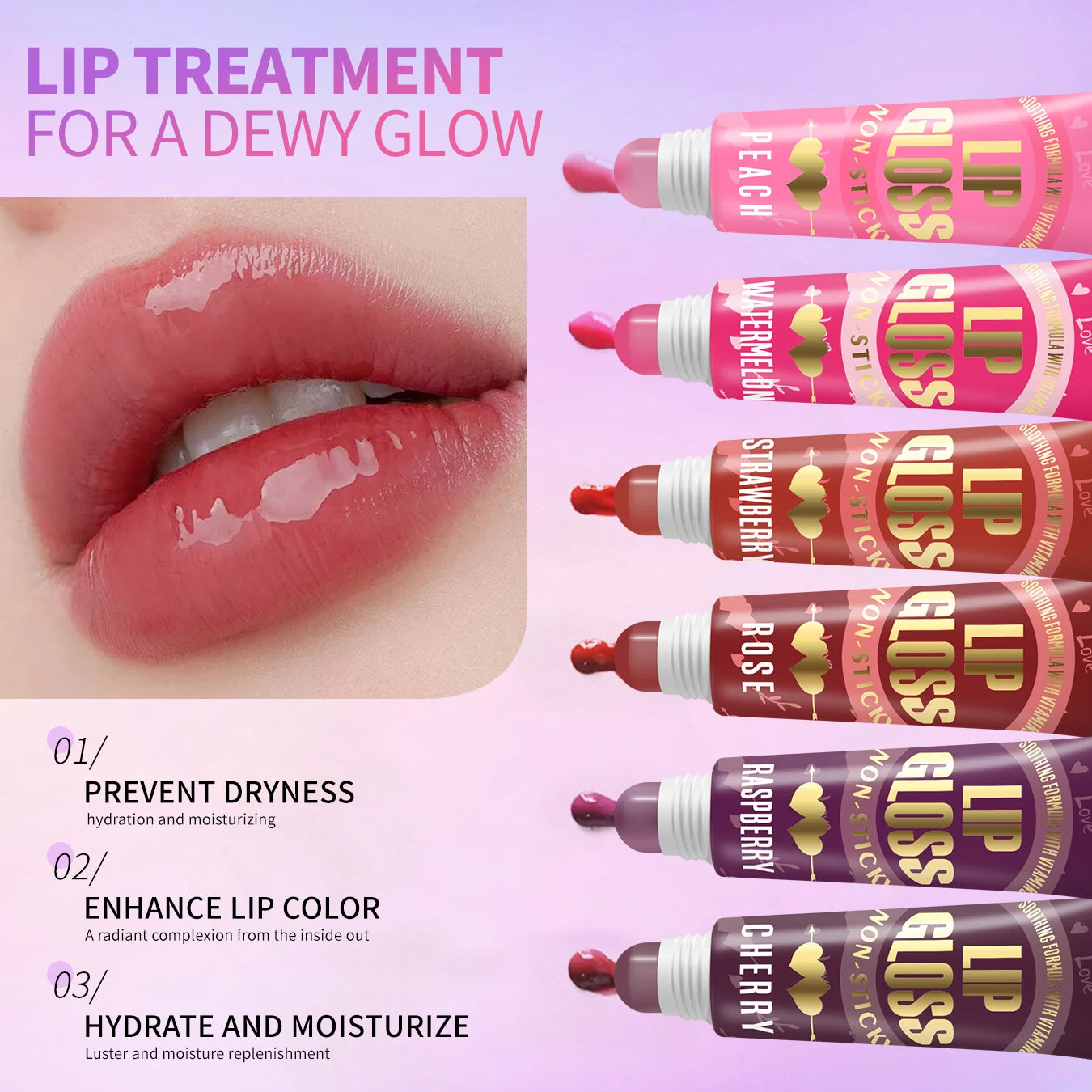 6-Piece Moisturizing Lip Oil Set – Long-Lasting Gloss, Travel-Friendly Gift