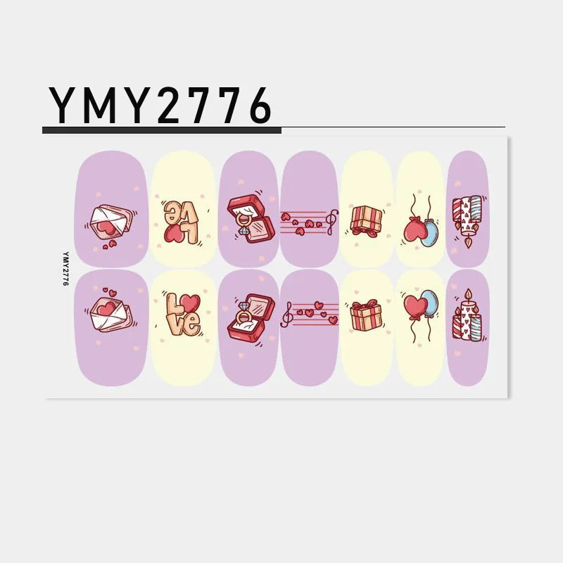 Pink Self-Adhesive Nail Sticker Strips – Foil Nail Art Set