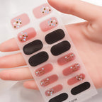 Dopamine Color 5-Sheet Nail Sticker Set – 80 Tips, 3D Foil & Line Full-Cover Wraps