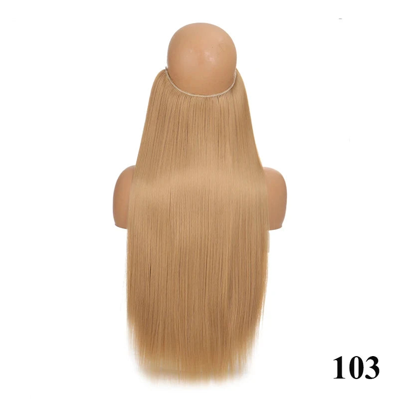 Fish Line Hair Extensions – Straight & Curly, 40/50/60cm, Daily Wear