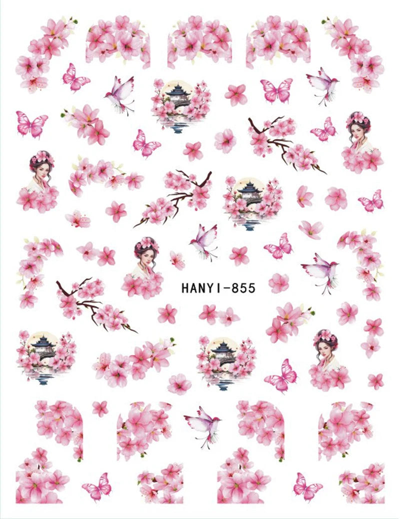 3D Floral & Butterfly Nail Art Stickers